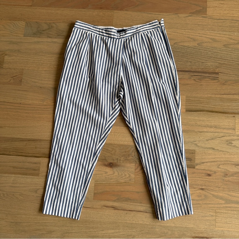 J.Crew Nautical Striped Front Pleat Cropped Pants